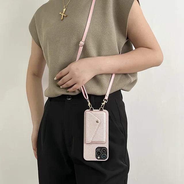 Crossbody telefoonhoes met sleutelkoord en pasjeshouder