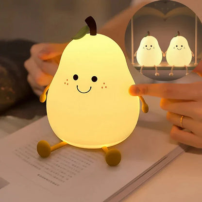 JoyfulPear Lamp - Nachtlamp voor Kinderen - Vrolijke Peer - Kleurrijk Licht