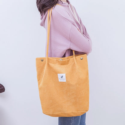 Corduroy Shopper Vrouwen - Elegante handtas