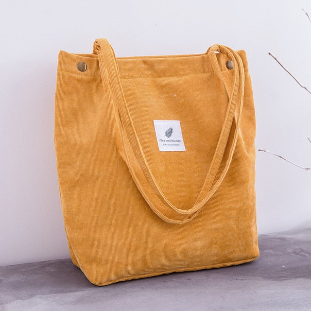 Corduroy Shopper Vrouwen - Elegante handtas