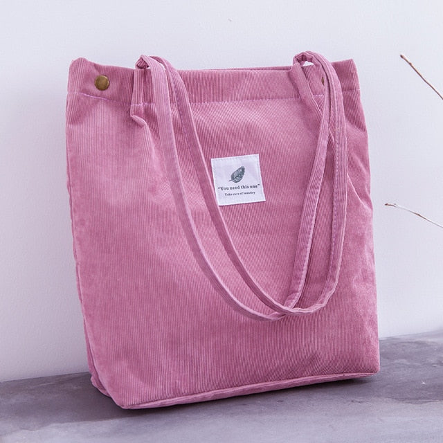 Corduroy Shopper Vrouwen - Elegante handtas